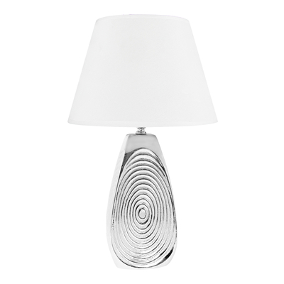 

Salony Agata Lampa stołowa ceramiczna spiral srebrno-biała, 45 cm