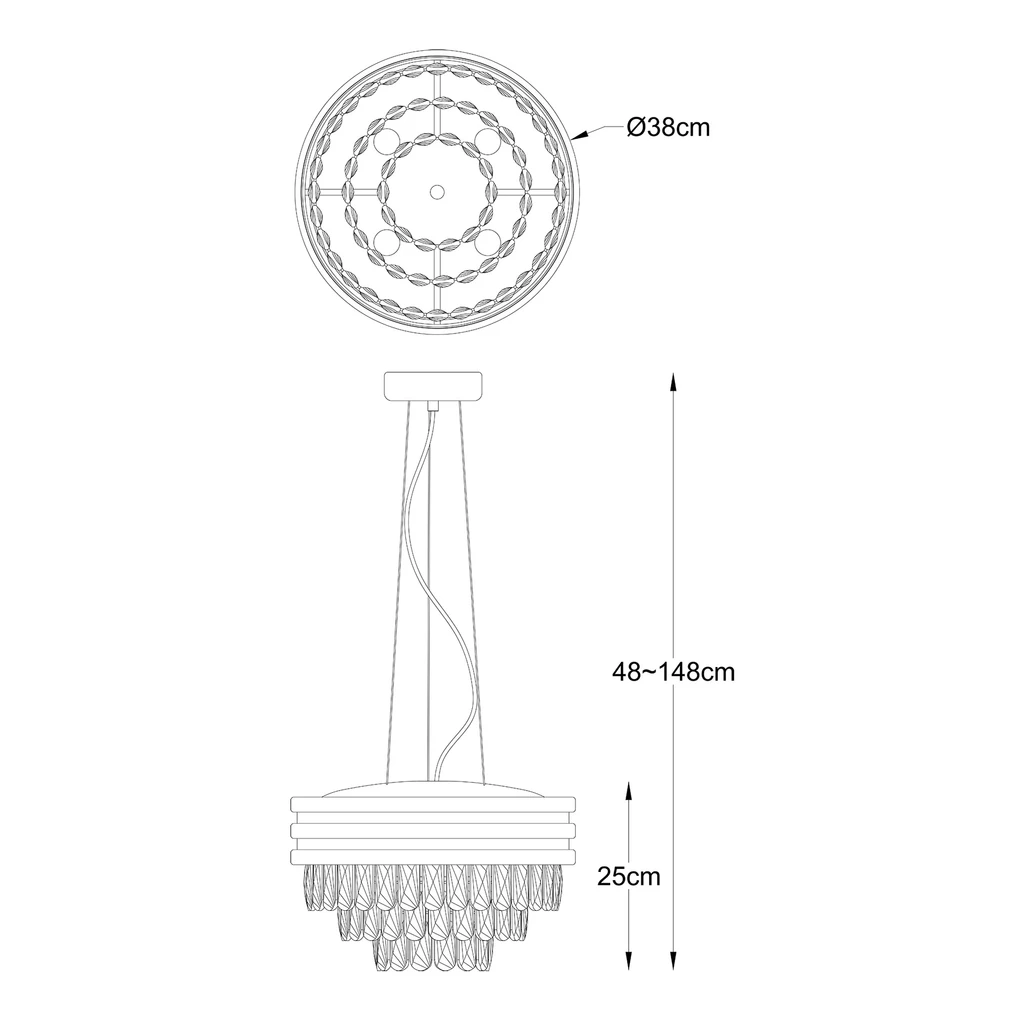 Lampa wisząca NAICA P0525-04A-P7D7