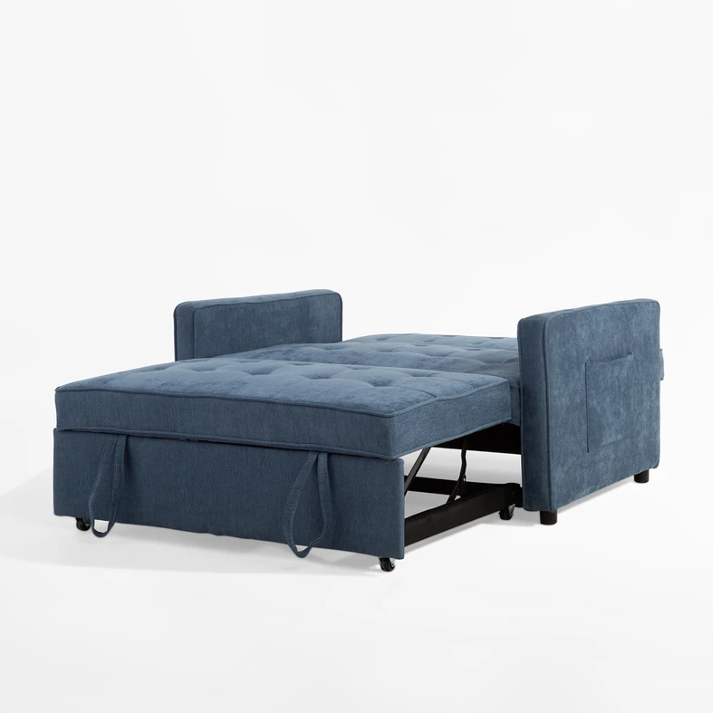 Sofa 133 cm niebieska SYLWERO