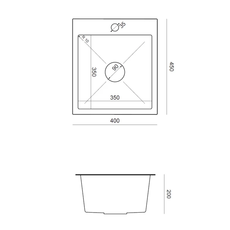 Zlewozmywak QUADRON inox AVENIR SMART – wymiary.