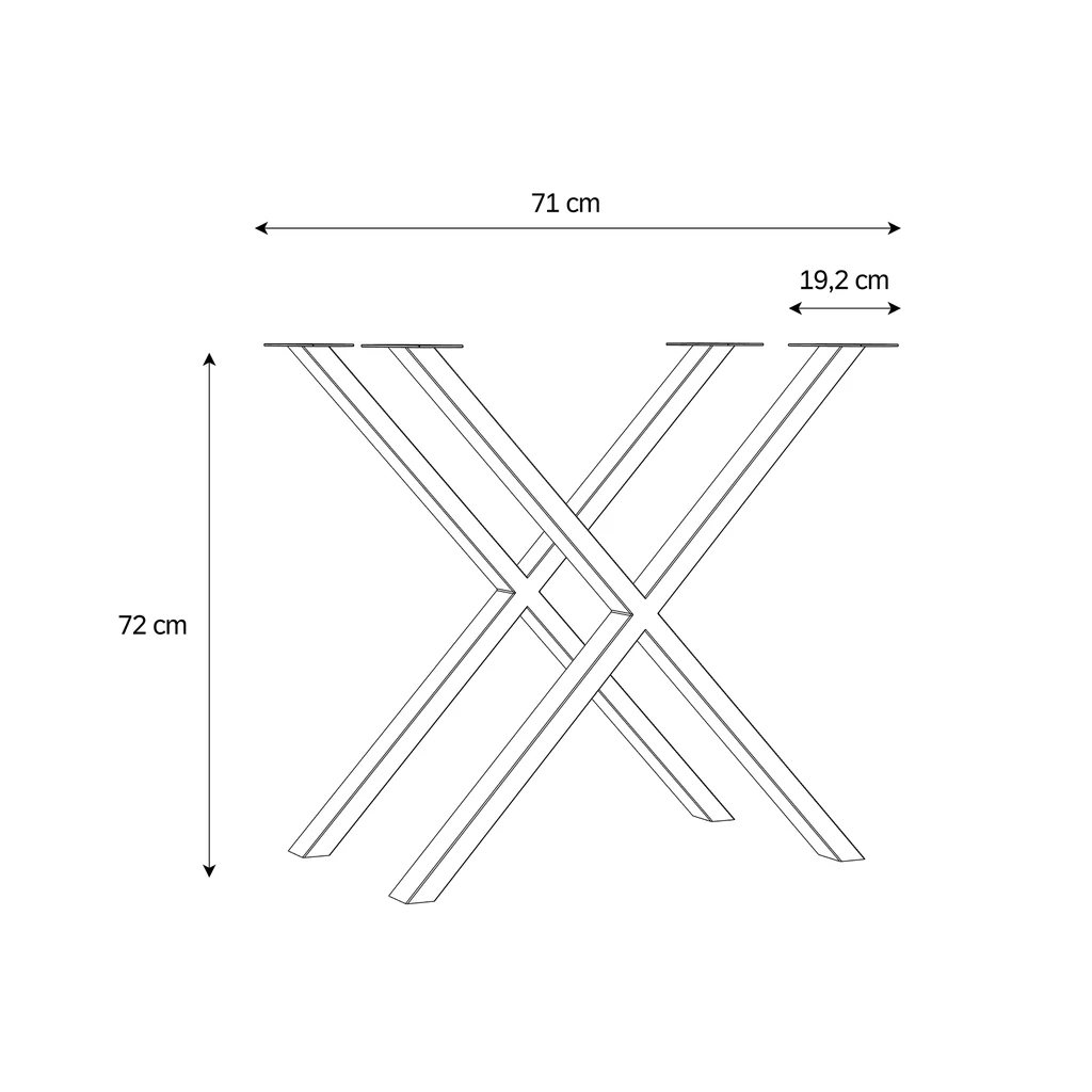 Nogi metalowe typu X do stołu MODUL