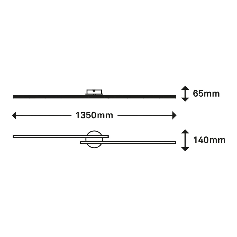 Lampa sufitowa LED brokat czarna REY 135 cm