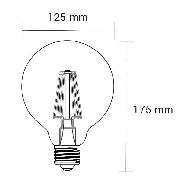 Żarówka ozdobna LED E27 6W barwa ciepła ORO-E27-G125-FL-AMBER-6W