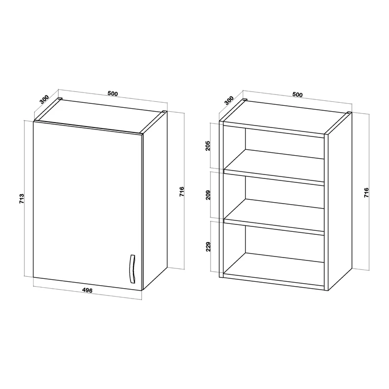 Szafka górna BASIC PLUS BP/G50 dąb craft złoty