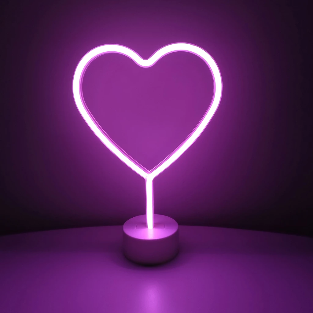 Lampa stołowa dekoracyjna LED NEON HEART