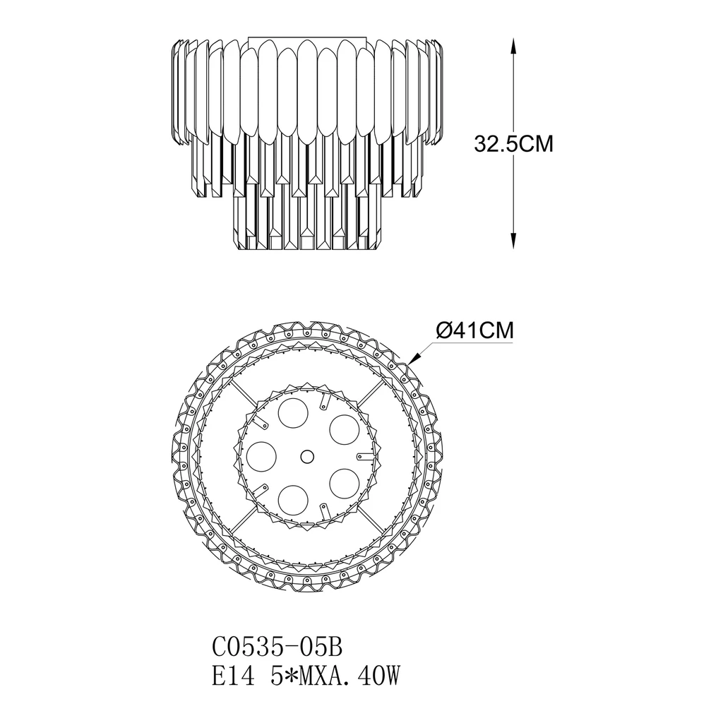 Lampa sufitowa GLADIUS C0535-05B-F4J7