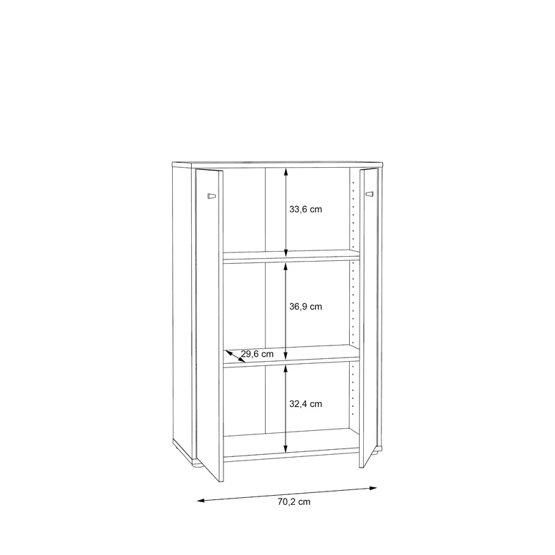 Komoda TEMPRA 2 wysoka 2D loft