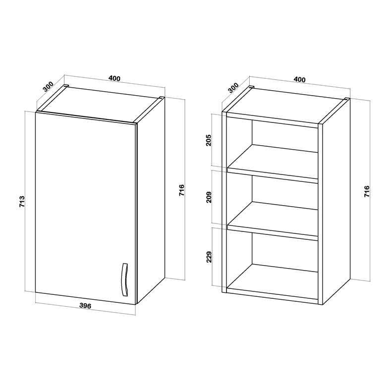 Szafka górna BASIC PLUS BP/G40 dąb craft złoty