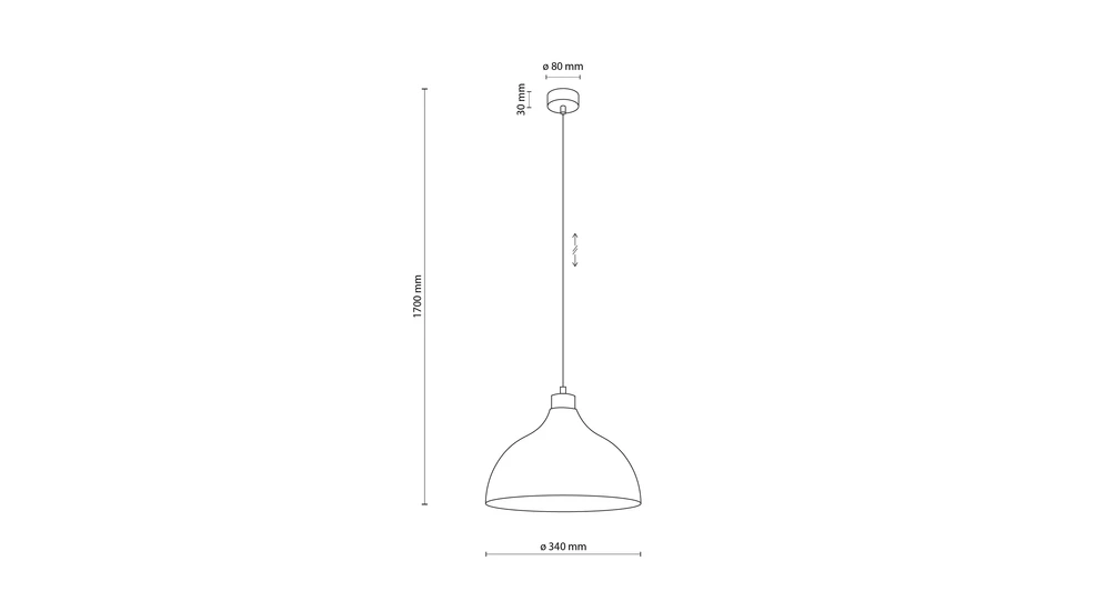 Lampa wisząca CAP MINT - wymiary.