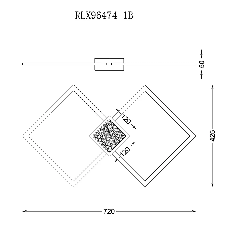 HEX to finezyjne oświetlenie idealne dla wnętrza salonu. Czarujący design ramkowego plafonu został skomponowany dzięki połączeniu ze sobą geometrycznych wzorów. 