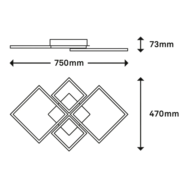 Lampa sufitowa LED obrotowa złoto brązowa FRAME 75 cm