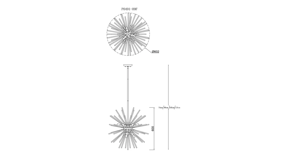 Lampa wisząca URCHIN P0491-09F-F4AN