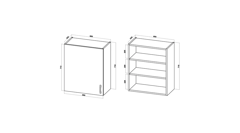 Szafka górna BASIC PLUS BP/G60 dąb craft złoty