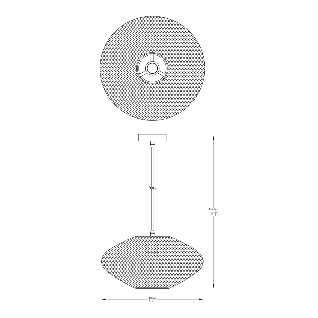 Lampa wisząca złota ORION 37 cm