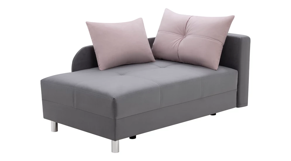 Sofa rozkładana szaro-różowa LETTO prawa