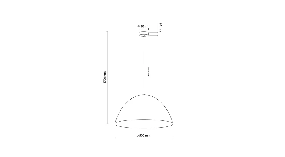 Lampa wisząca brązowa FARO - wymiary.