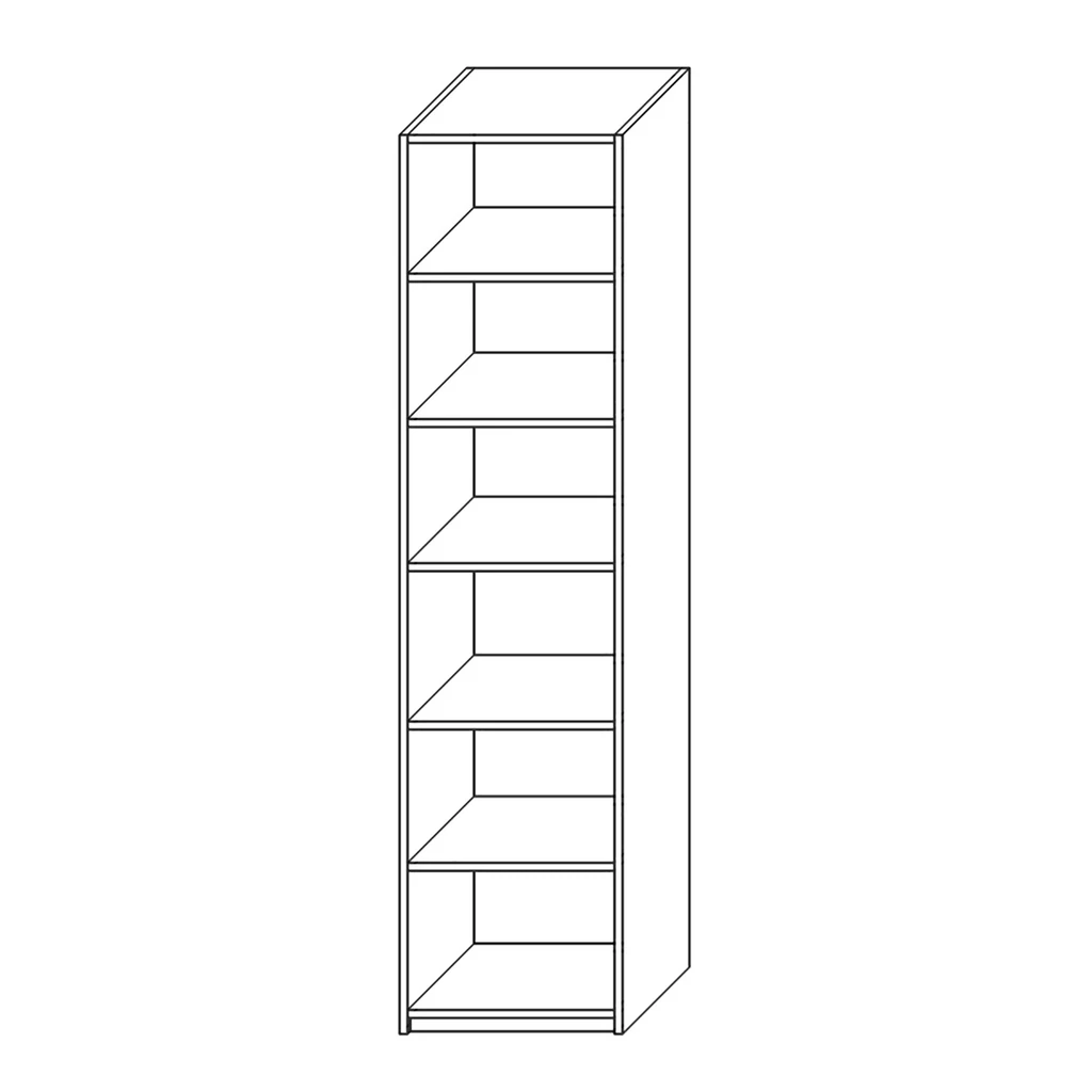 Korpus szafy narożnej z półkami ADBOX biały 50x201,6x60 cm