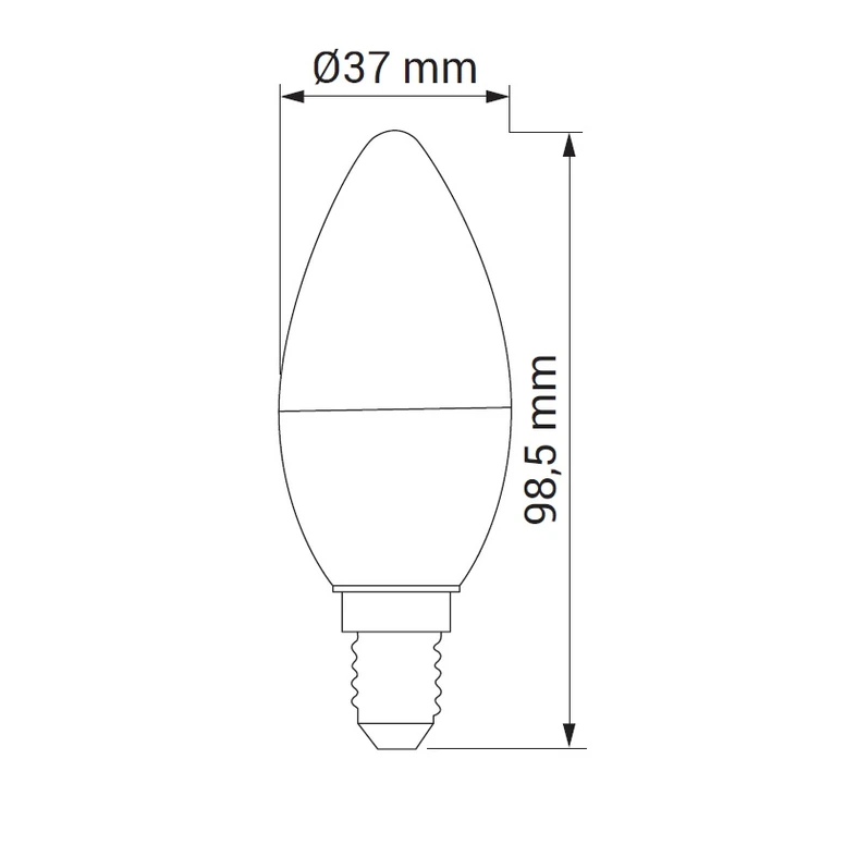 Żarówka LED E14 6W barwa zimna ORO-E14-C37-TOTO-6W