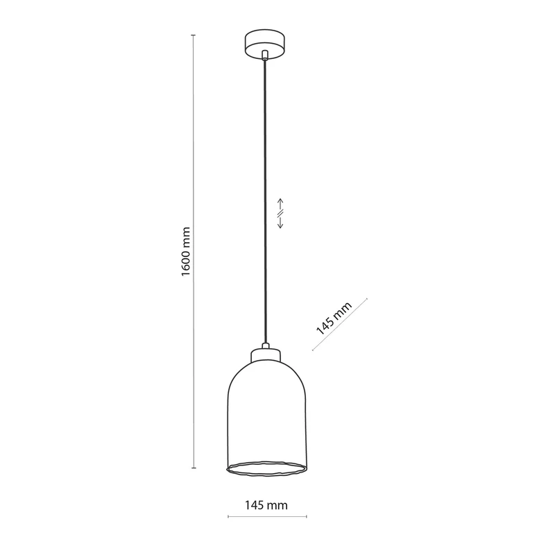 Lampa wisząca 1 klosz transparent SATIPO