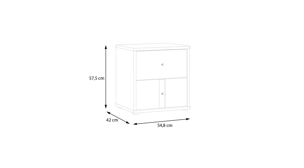 Szafka nocna z ryflowaniem RANKIN