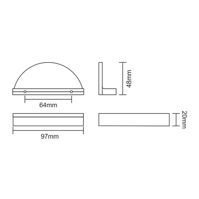 Uchwyt półokrągły czarny do szaf ADBOX CAPTURA MOON 9,7 cm