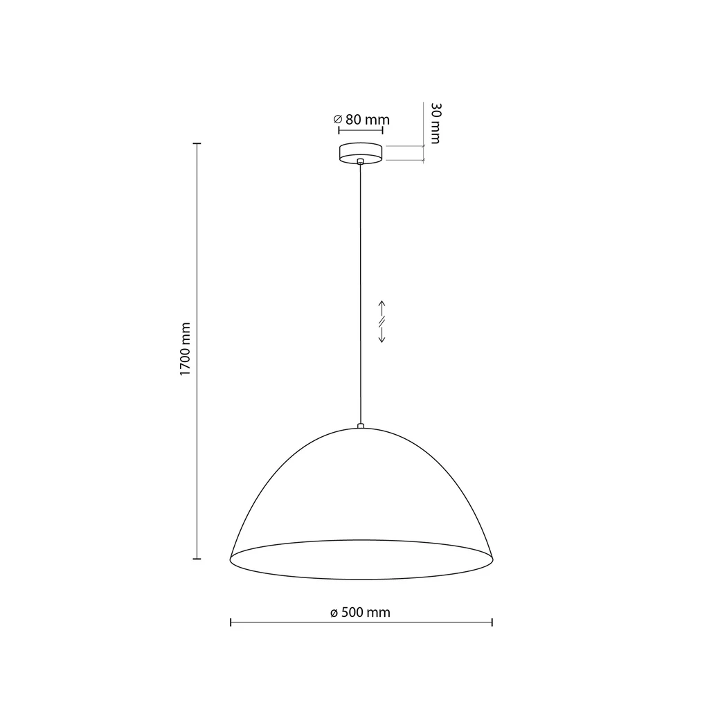 Lampa wisząca brązowa FARO - wymiary.