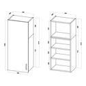 Szafka wisząca wysoka BASIC PLUS BPMI/45-1F (72+36/1F) ramka szara