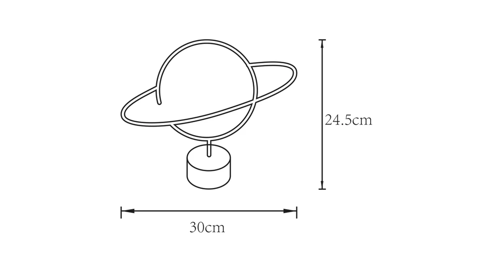 Lampa ozdobna NEON PLANET będzie świetnie wyglądała w pokoju dziecięcym i młodzieżowym lub jako dekoracja na blacie biurka oraz półki.