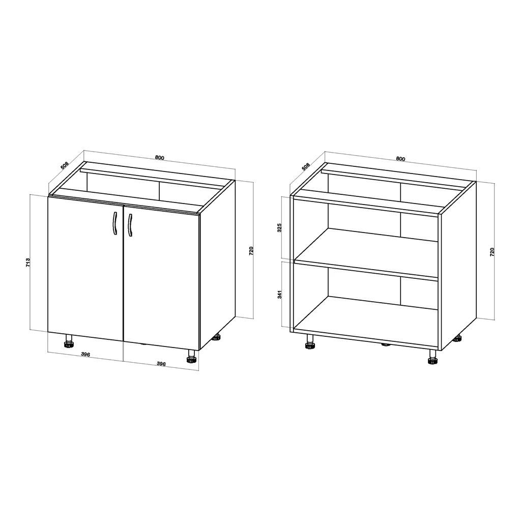 Szafka dolna BASIC PLUS BP/D80 dąb craft złoty