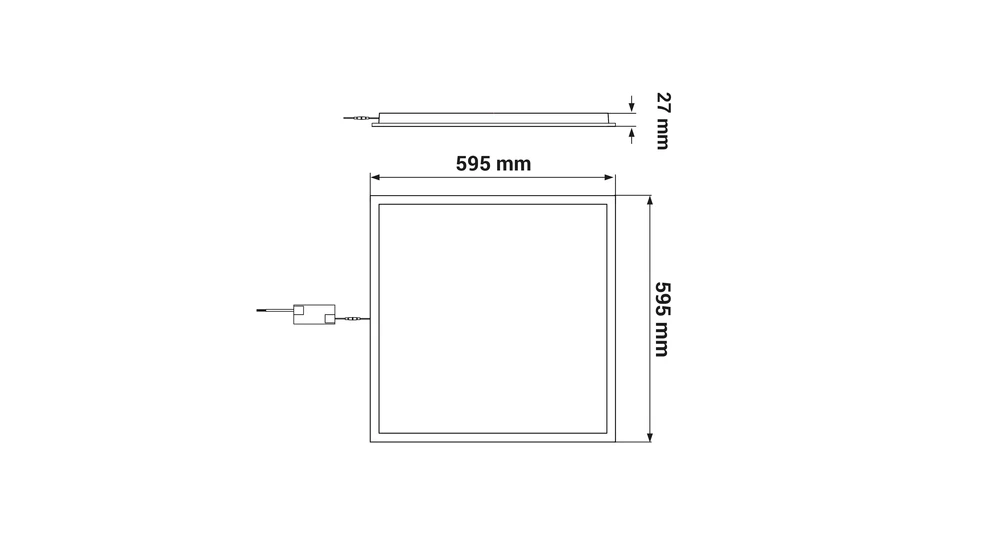 Plafon LED 36W biały ORO BACKLIT 60x60 cm - wymiary.