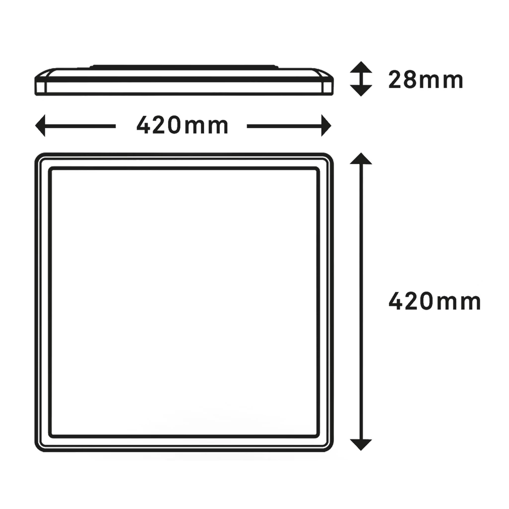 Plafon SLIM LED z pilotem biały 42x42 cm