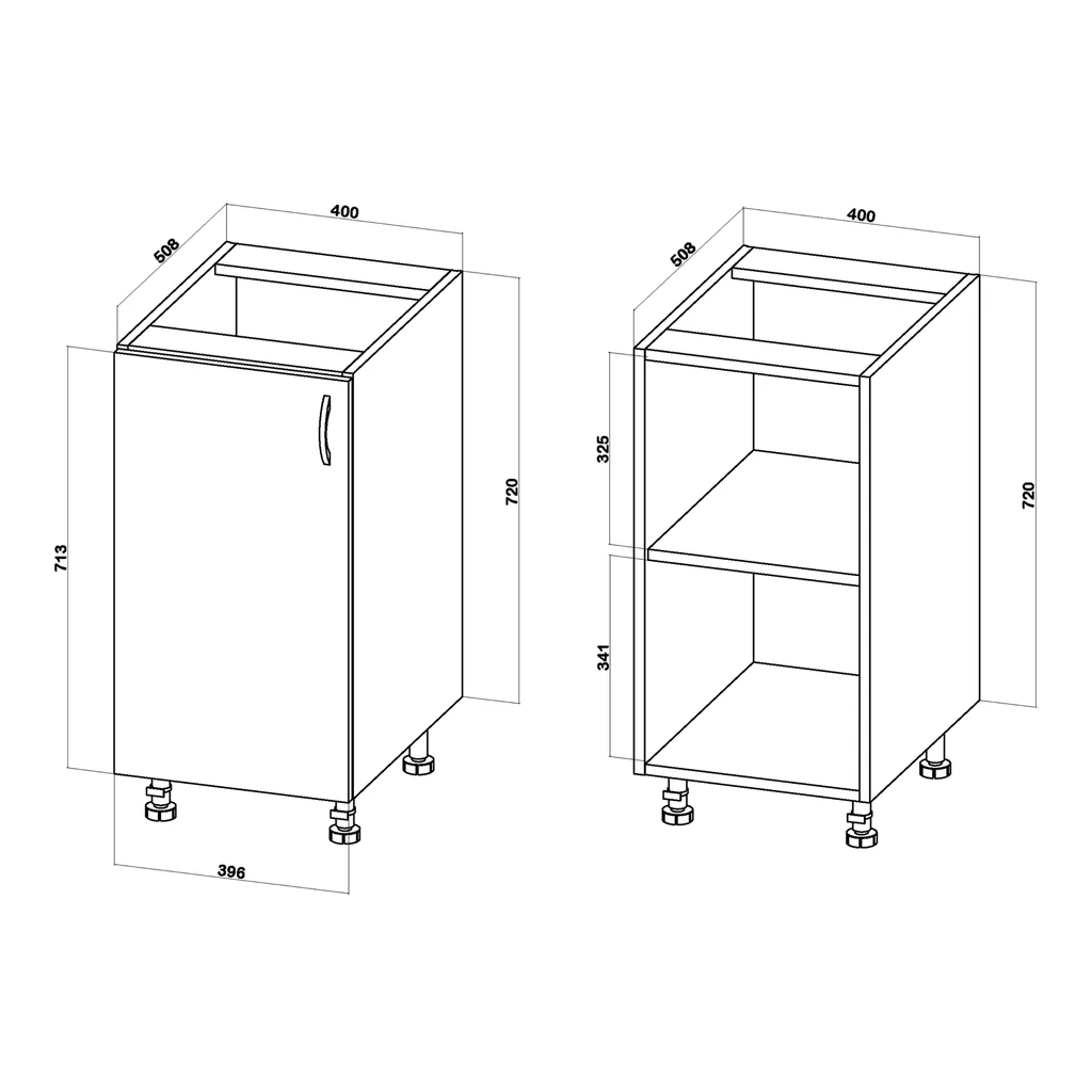 Szafka dolna BASIC PLUS BP/D40 dąb craft złoty