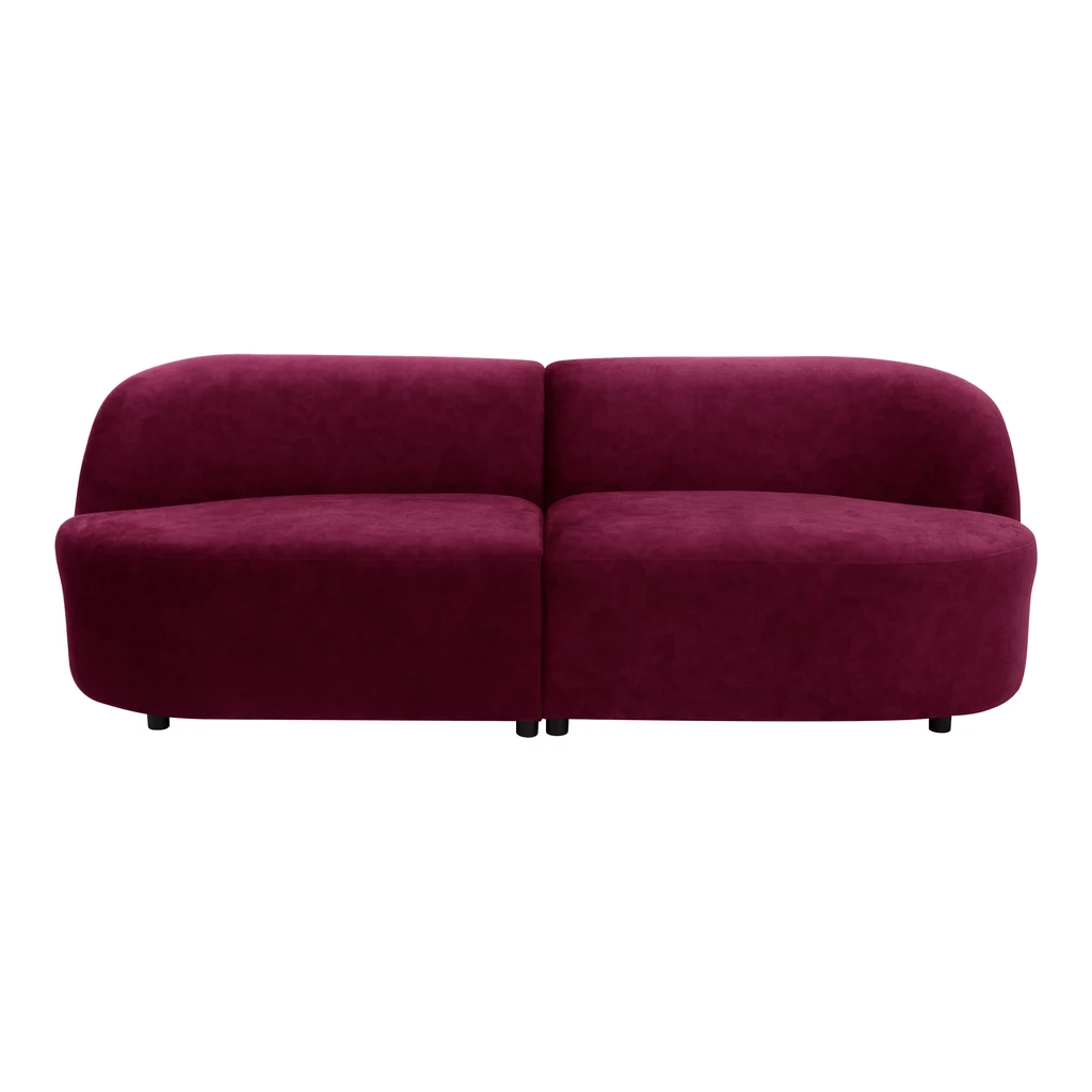 Sofa obła bordowa LEILA 234 cm 