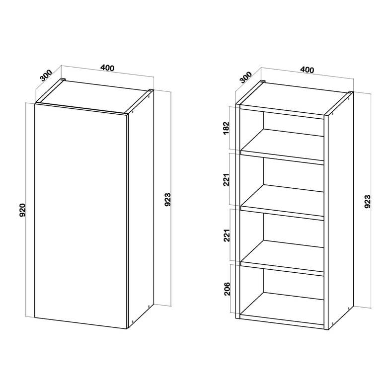 Szafka górna wysoka BASIC PLUS BP/G40-92 biały mat