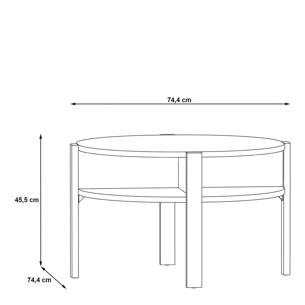 Stolik kawowy okrągły TOBAGO DĄB SONOMA