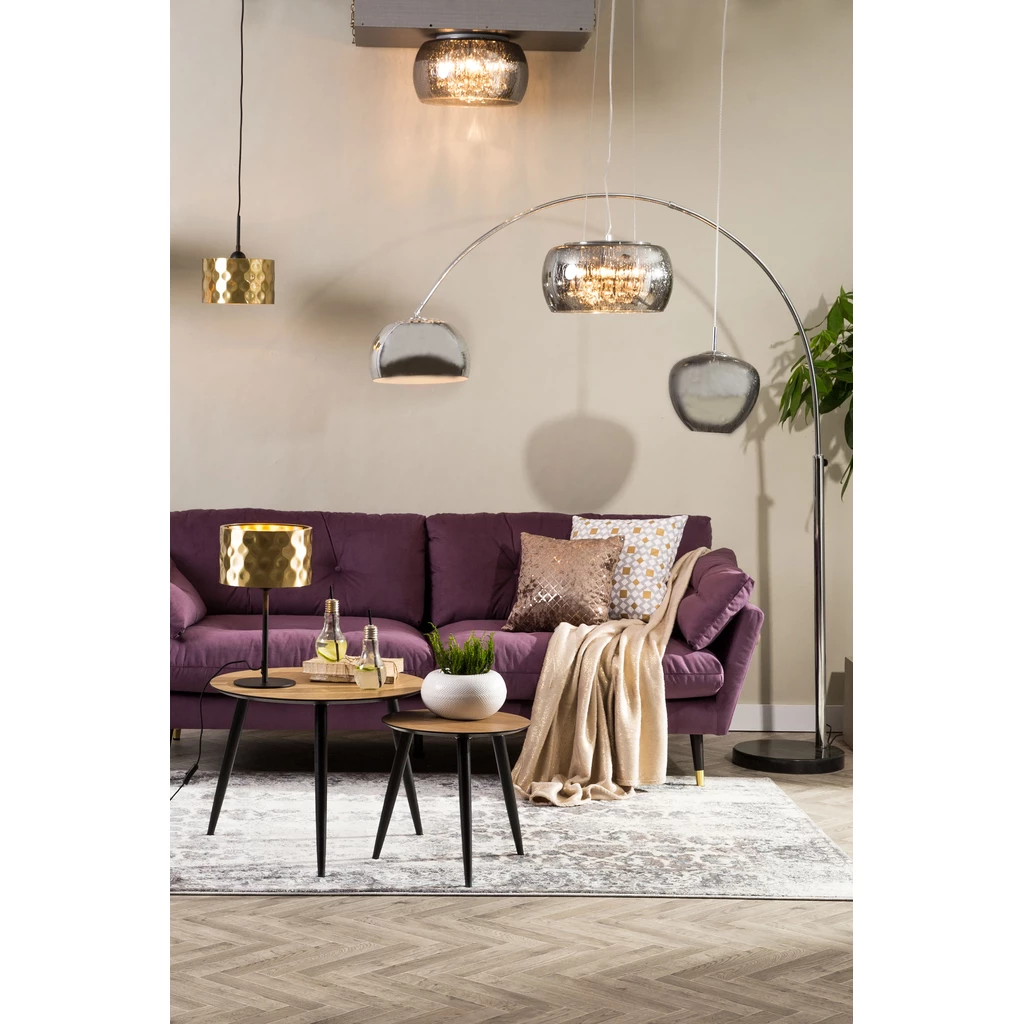 Lampa podłogowa do salonu łukowa chrom SOHO