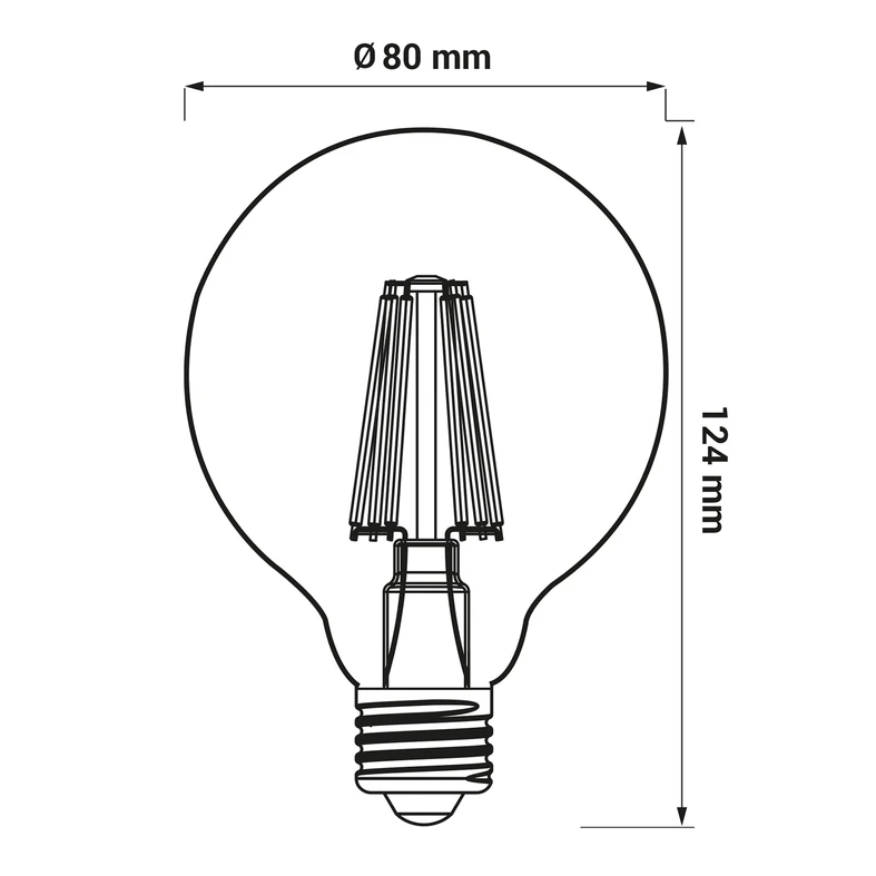 Żarówka LED E27 6W barwa neutralna ORO-E27-G80-FL-CLARO-6W-DIMM-DW