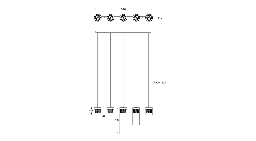 Lampa wisząca GEM P0389-05E-B5AC-PL03