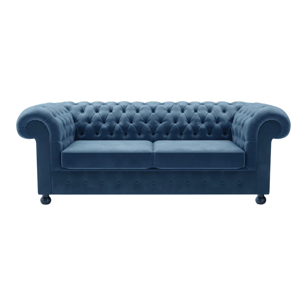 Sofa welurowa granatowa CHESTER