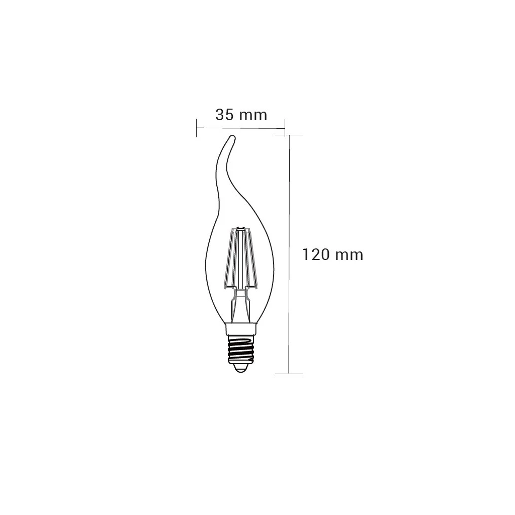 Żarówka ozdobna LED E14 4W barwa neutralna ORO-E14-C35-FL-CLARO-FLAMI-4W