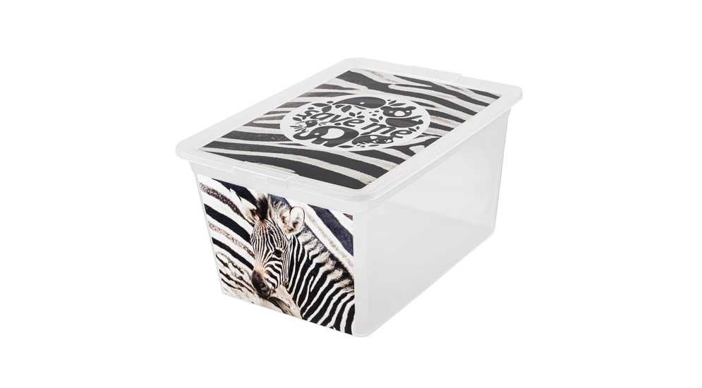 Pojemnik z pokrywką SAVE ME ZEBRA, 30 l