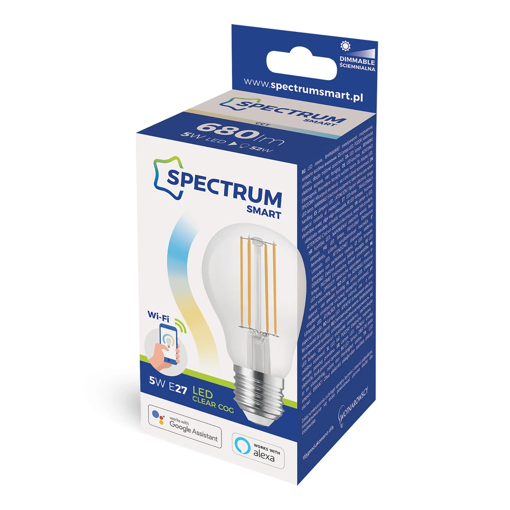 Żarówka LED E27 5W WI-FI GLS SPECTRUM SMART