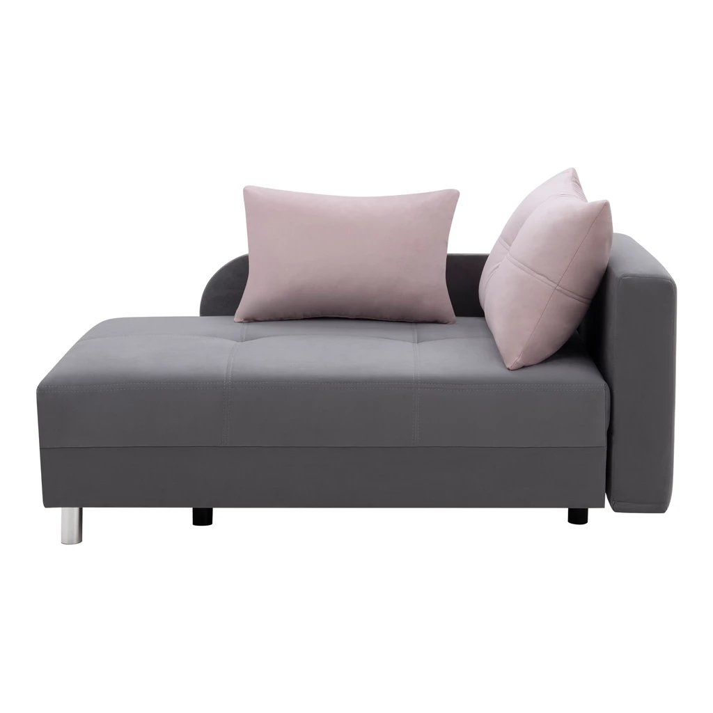 Sofa rozkładana szaro-różowa LETTO prawa