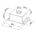 Korpus QUBIK 60x77 grafit z czarnym okapem OKPZH18EF