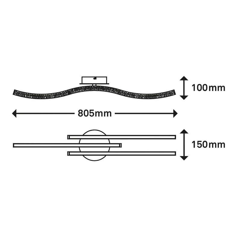 Lampa sufitowa LED brokat czarna REY 80,5 cm