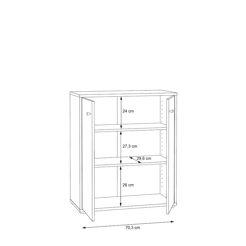 Komoda TEMPRA 2 niska 2D loft