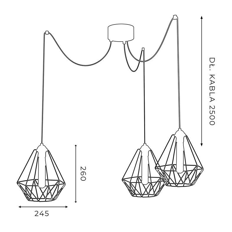 Lampa wisząca loftowa czarna SPINDEL BASKET III