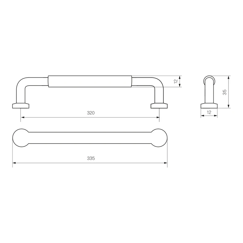 Uchwyt długi do szaf ADBOX czarny CAPTURA FLO 33,5 cm