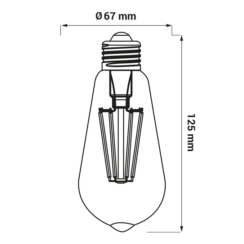 Żarówka ozdobna retro LED E27 8W barwa ciepła ORO-E27-ST64-FL-CLARO-8W-WW