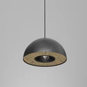 Lampa wisząca czarna jasne drewno ELGUND 28 cm